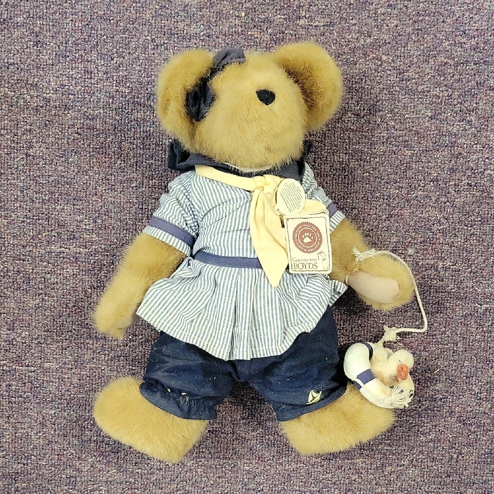 Vintage 2001 Boyd's Bear Sailor Bear + Duck Morgan T. Yachtley With Bill